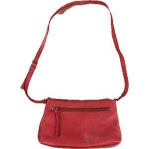 14th & Union Red Pebbled Leather Crossbody Bag